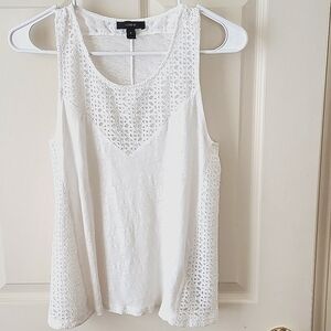 J Crew Tank Top, Eyelet , White, Size Small